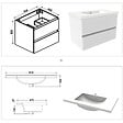 AICA SANITAIRE - Ensemble meubles Salle de Bain 80cm vasque + miroir lumineux Blanc - vignette