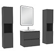 AICA SANITAIRE - Meubles Salle de Bain 60cm avec colonne + miroir lumineux 3 couleurs + dimmable Anthracite - vignette