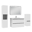 AICA SANITAIRE - Meuble salle de Bain 80cm avec colonne + miroir mural lumineux 3 couleurs blanc - vignette