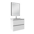 AICA SANITAIRE - Meuble Salle de Bain 60cm Blanc simple vasque et miroir lumineux 3 couleurs et dimmable - vignette