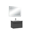 AICA SANITAIRE - Ensemble meuble Salle de Bain 60cm Anthracite simple vasque + miroir lumineux 3 couleurs + dimmable - vignette