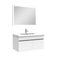 AICA SANITAIRE - Ensemble meuble Salle de Bain 80cm simple vasque + miroir lumineux 3 couleurs + dimmable blanc - vignette