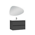 AICA SANITAIRE - Ensemble meubles Salle de Bain 80cm vasque + miroir 3 couleurs lumineux Anthracite - vignette