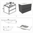AICA SANITAIRE - Ensemble meubles Salle de Bain 80cm vasque + miroir 3 couleurs lumineux Anthracite - vignette