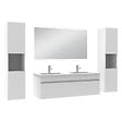 AICA SANITAIRE - Ensemble meuble Salle de Bain 120cm avec colonne et miroir lumineux blanc - vignette