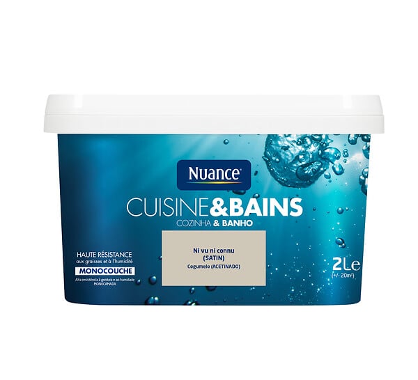 NUANCE - Peinture Cuisine et Bains - Ni vu ni connu - Satin - 2L - large