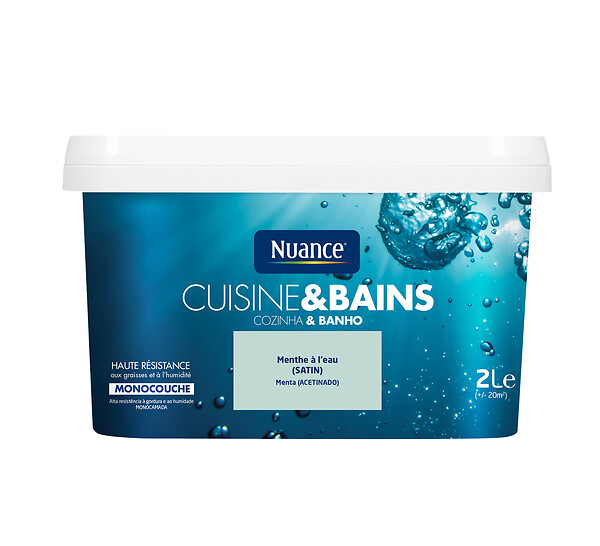 NUANCE - Peinture Cuisine et Bains - Menthe à l'eau - 2L - large