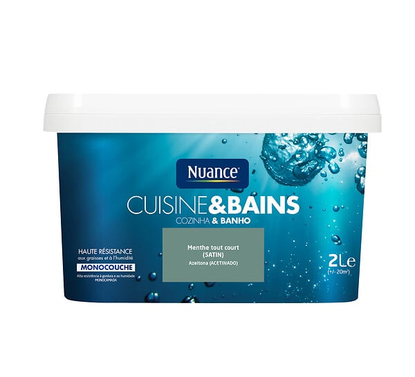 NUANCE - Peinture Cuisine et Bains - Menthe - Satin - 2L - large