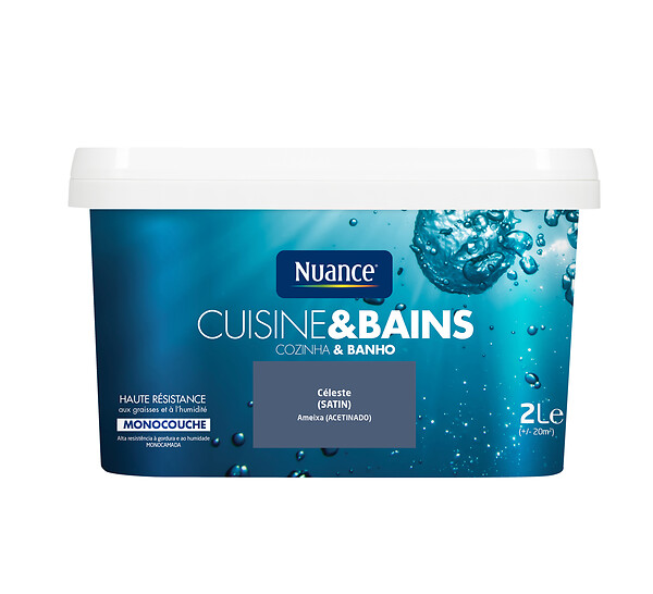 NUANCE - Peinture Cuisine et Bains - Celeste - Satin - 2L - large