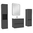 AICA SANITAIRE - Meuble Salle de Bain 60cm avec colonne + miroir lumineux 3 couleurs Anthracite - vignette