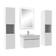 AICA SANITAIRE - Ensemble meuble Salle de Bain 60cm avec colonne et miroir lumineux blanc - vignette