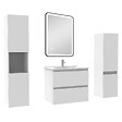 AICA SANITAIRE - Meuble Salle de Bain 60cm avec colonne + miroir lumineux 3 couleurs blanc - vignette