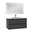 AICA SANITAIRE - Ensemble meuble Salle de Bain 100cm Anthracite simple vasque et miroir lumineux 3 couleurs et dimmable - vignette