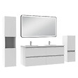 AICA SANITAIRE - Meuble salle de Bain 120cm avec colonne + miroir mural lumineux 3 couleurs blanc - vignette