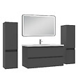 AICA SANITAIRE - Meubles Salle de Bain 100cm avec colonne + miroir lumineux 3 couleurs Anthracite - vignette