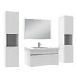 AICA SANITAIRE - Ensemble meuble Salle de Bain 80cm avec colonne et miroir lumineux blanc - vignette