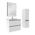 AICA SANITAIRE - Meuble salle de Bain 60cm simple vasque avec colonne et miroir 3 couleurs blanc - vignette