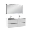 AICA SANITAIRE - Meuble Salle de Bain 120cm Blanc double vasque + miroir lumineux 3 couleurs + dimmable - vignette