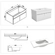 AICA SANITAIRE - Ensemble meuble Salle de Bain 80cm avec colonne et miroir lumineux dimmable mural blanc - vignette