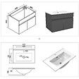 AICA SANITAIRE - Meuble simple vasque 60cm avec miroir 3 couleurs et dimmable anthracite - vignette