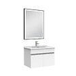 AICA SANITAIRE - Meuble simple vasque 60cm avec miroir 3 couleurs et dimmable blanc - vignette