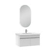 AICA SANITAIRE - Meubles simple vasque 80cm vasque + miroir lumineux Blanc - vignette