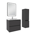 AICA SANITAIRE - Meuble salle de Bain 60cm simple vasque avec colonne + miroir 3 couleurs Anthracite - vignette
