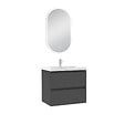 AICA SANITAIRE - Ensemble meubles Salle de Bain 60cm vasque + miroir lumineux Anthracite - vignette