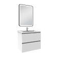 AICA SANITAIRE - Meuble Salle de Bain 60cm Blanc simple vasque + miroir lumineux 3 couleurs + dimmable - vignette
