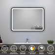 AICA SANITAIRE - Meuble Salle de Bain 60cm Blanc simple vasque + miroir lumineux 3 couleurs + dimmable - vignette