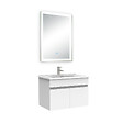 AICA SANITAIRE - Ensemble meuble Salle de Bain 60cm simple vasque + miroir lumineux 3 couleurs + dimmable blanc - vignette