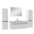 AICA SANITAIRE - Ensemble meuble Salle de Bain 100cm avec colonne et miroir lumineux dimmable mural blanc - vignette
