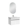 AICA SANITAIRE - Meubles simple vasque 60cm vasque + miroir lumineux Blanc - vignette