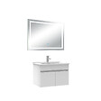 AICA SANITAIRE - Ensemble meuble Salle de Bain 60cm Blanc simple vasque + miroir lumineux 3 couleurs + dimmable - vignette