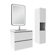 AICA SANITAIRE - Meuble salle de Bain 60cm avec colonne + miroir 3 couleurs blanc - vignette