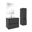 AICA SANITAIRE - Ensemble meuble Salle de Bain 60cm avec vasque et colonne et miroir lumineux 3 couleurs anthracite - vignette