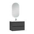 AICA SANITAIRE - Ensemble meubles Salle de Bain 80cm vasque + miroir lumineux Anthracite - vignette