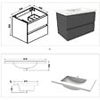 AICA SANITAIRE - Ensemble meubles Salle de Bain 80cm vasque + miroir lumineux Anthracite - vignette
