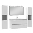 AICA SANITAIRE - Meubles Salle de Bain 100cm avec colonne + miroir lumineux 3 couleurs + dimmable blanc - vignette
