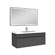 AICA SANITAIRE - Meuble simple vasque 100cm avec miroir 3 couleurs + dimmable anthracite - vignette