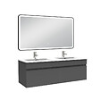AICA SANITAIRE - Meuble double vasque 120cm avec miroir 3 couleurs + dimmable anthracite - vignette