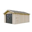TIMBELA - Garage QUALITÉ PREMIUM 17 m² - L378xl530 cm- garage pour auto, moto, vélos, machines de jardinage - Construction en Panneaux LP Smartside - Abri de jardin Timbela M991B - vignette