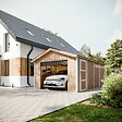 TIMBELA - Garage QUALITÉ PREMIUM 17 m² - L378xl530 cm- garage pour auto, moto, vélos, machines de jardinage - Construction en Panneaux LP Smartside - Abri de jardin Timbela M991B - vignette