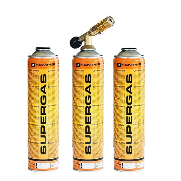 KEMPER - Chalumeau de soudure à gaz Flamme + 3 Cartouches de gaz 330gr KEMPER - large