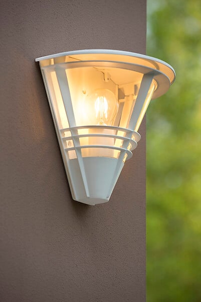 LUCIDE - Applique murale extérieure aluminium LIVIA Blanc - 60W - large