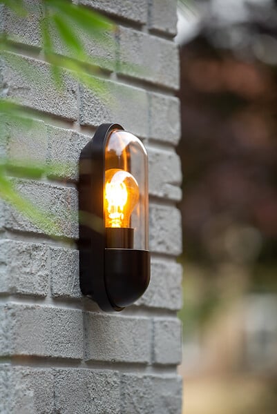 LUCIDE - Applique murale extérieure Capsule - Noir - IP54 - large