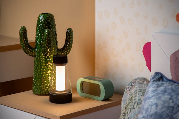 LUCIDE - Lampe de table PVC Lorali Noir - 1,2W LED - large