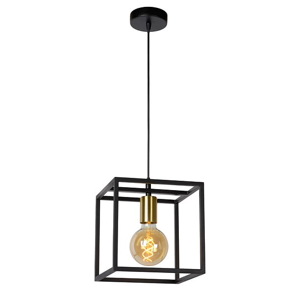 LUCIDE - Suspension métal RUBEN Noir 40W - large