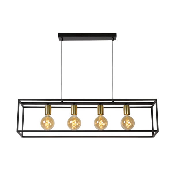 LUCIDE - Suspension métal Ruben - Noir - 4xE27 40W - large