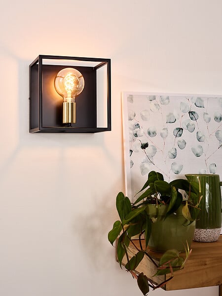LUCIDE - RUBEN Applique mur.-Noir-1xE27-40W-Mtal - large